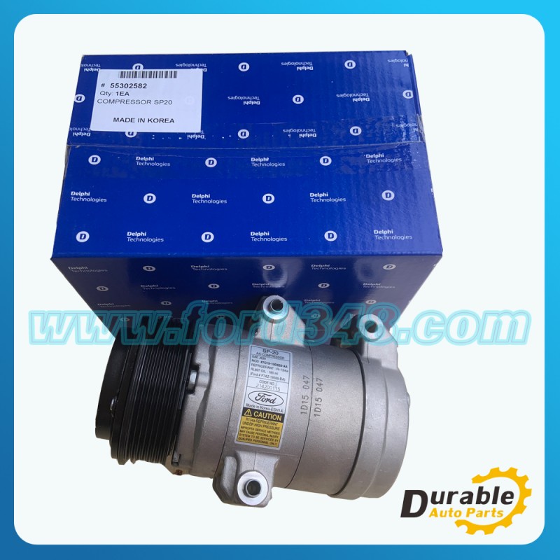 Genuine A/C Compressor DELPHI  Ford Transit V348 7C19-19D629AA/CS88976-11B1/7C19-19D629-AA/SP20/55302582  LỐC ĐIỀU HÒA,LỐC LẠNH FORD TRANSIT